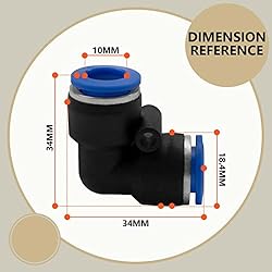 Bwintech 10 Pcs 10mm 90 Degree Elbow Push in