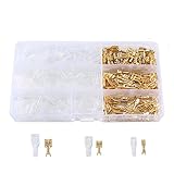 ManYee 2.8/4.8/6.3mm Female Spade Connectors for Car Audio Speaker Brass Crimp Terminals Spade Electrical Crimp Connector Kit with Insulating Sleeve Quick Wire Splice Terminal AWG 22-14 Gauge 150pcs