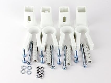 Support Radiateur Sèche-Serviettes - 3 Pièces Blanc - Réglable Pour Radiateurs Droits/Courbés