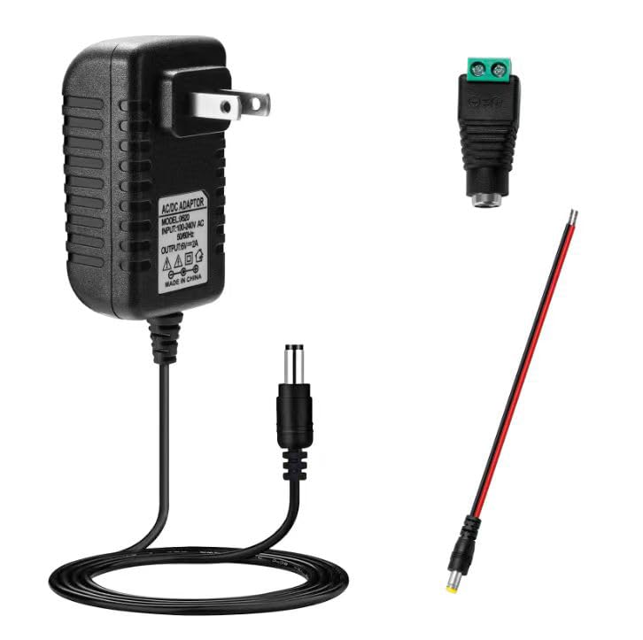 Photo 1 of Bawofu AC/DC Adapter 6V 2A 1.5A 1A 0.5A Adapter Power Supply 6V Power Cord 12W 100-240V 50-60Hz with 5.5 x 2.5mm DC Plug Compatible 6 Volt 200ma 300ma 500ma 800ma and More DC 6V Devices