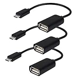eBoot USB OTG Adapter Cable USB 2.0 Female to Male Micro USB Converter for Android Mobile and Smart Tablets with OTG Function, 3 Pack