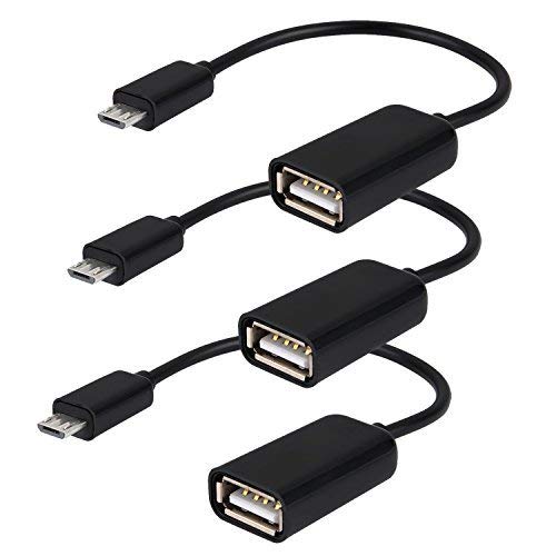eBoot USB OTG Adapter Cable USB 2.0 Female to Male Micro USB Converter for Android Mobile and Smart Tablets with OTG Function, 3 Pack