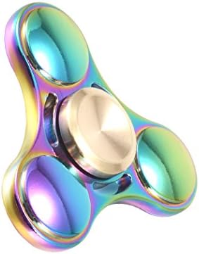 Hundromi Fidget Spinner Metal Material Hand Spinner EDC ADHD Focus Anxiety Stress Relief Boredom Killing Time Toys for Kids and Adult(Fashion Elfin Rainbow)