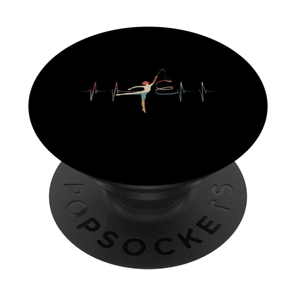 Artistic Gymnastics Heartbeat Retro ECG EKG PopSockets Swappable PopGrip