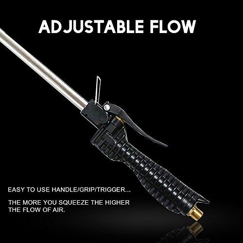 Le Lematec Air Blowgun, 24 Foot Adjustable Air Nozzle. High Volume Air