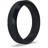 Enso Rings Bevel Thin Silicone Wedding Ring – Hypoallergenic Unisex Stackable Wedding Band – Comfortable Minimalist Band – 5.08mm Wide, 2.16mm Thick