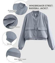 Modegal Women's Fall Varsity Bomber Jackets Long