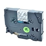 NineLeaf 1 Pack Label Tape Black on Clear Compatible for Brother tz131 tze131 tze-131 P-Touch 1/2