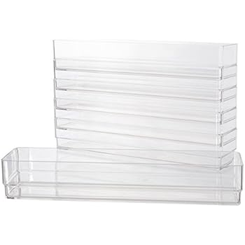 Amazon Com Clear Plastic Drawer Organizers 12 X 3 X 2 L Set Of