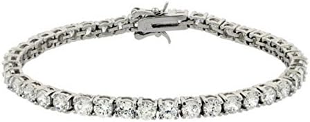 Tennis Bracelet Brilliant cut Solid 925 Sterling Silver 4mm