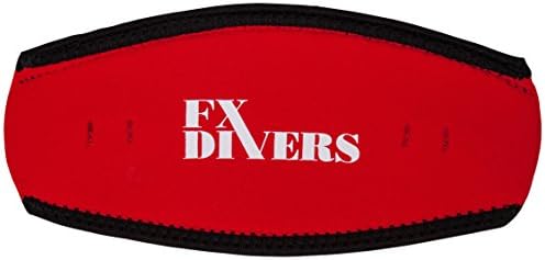 FX Divers Neo-Strap Neoprene and Velcro Mask with Strap Cover, Red