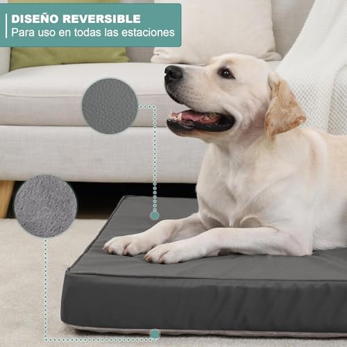 Muja Cama para Perro Grandes de Doble Cara, Cama Ortopédica para Perros con Almohadillas para Orejas Extraíbles y Parte Inferior Antideslizante, Adecuado para Casa para Perro, Pisos y Sofás