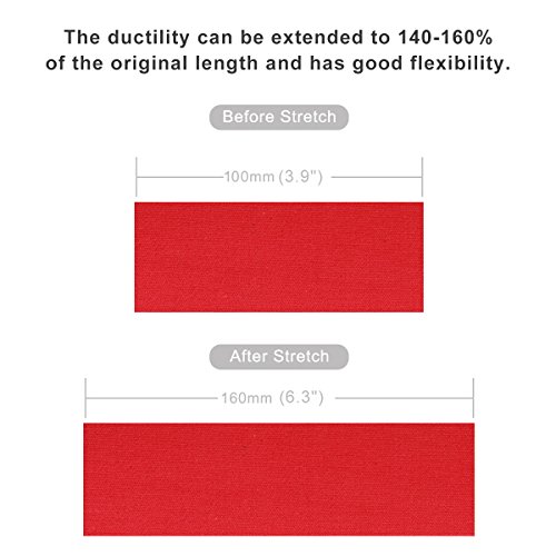 MUEUSS Kinesiology Tapes Uncut Waterproof Hypoallergenic Breathable Elastic Roll for Knee Ankle Muscles Elbow Shoulder Latex Free 16.5 ft (Red, 1 pc/Set)