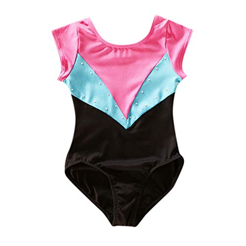 Tronet Baby/Toddler Girl Summer Romper Gymastics Leotard Dance Ballet Training Bodysuit Dancewear One Piece Pink