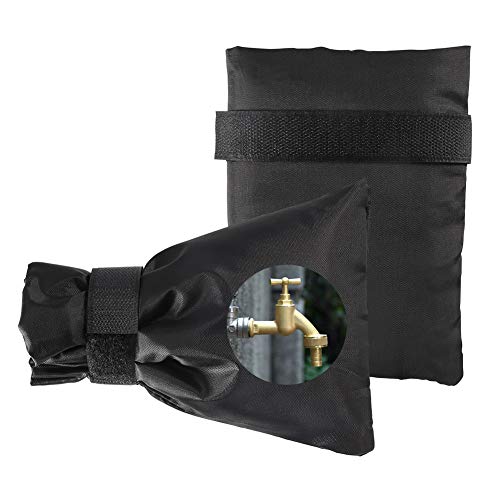 ZOTO Outdoor Faucet Covers, Faucet Socks for Winter Freeze Protection,2 Set of Garden Tap Cover (Black)