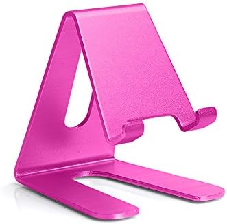 Universal Aluminum Metal Mobile Phone Tablet Desk Holder Stand For 7Plus 6S 6 5S 5 Cellphone Kindle Ebook Type 2 Hot Pink