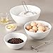 LIFVER Non Slip Serving Bowl Set, Ceramic Mixing Bowls, 0.6 Quart, 1.4 Quart, 3.1 Quart, Spiral Pattern, Set of 3, White