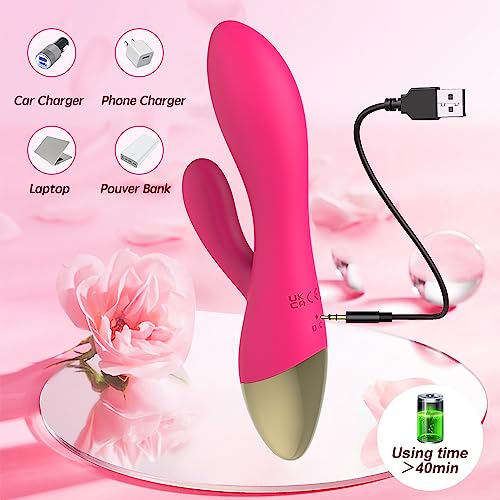 LEVETT Rabbit Vibrator Adult Sex Toys G Spot Dildo Vibrator Clitoral Stimulator with 10 Vibrating Anal Plug Toys for Stimulating Nipple Vagina Sex Toys for Women and Couples