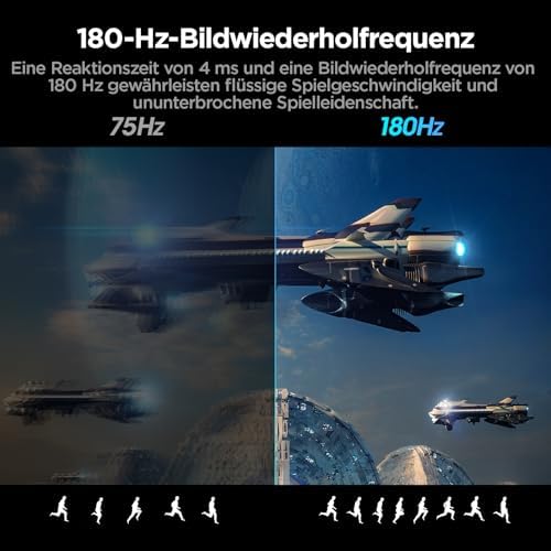 Curved Gaming Monitor 27 Zoll FHD 180Hz 1500R HDR10 Bildschirm PC 27E6CA