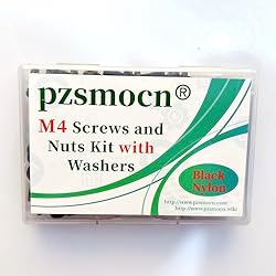 Pzsmocn 300 Pieces/100 Sets M4*12 mm Plastic Black