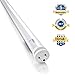 Hyperikon T8 4 Foot LED Bulbs, 48 Watt Replacement (18W), LED Light Tube, 5000K, Single End, Frosted, UL, DLC, 24 Pack