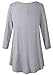 LARACE Women 3/4 Sleeve Tunic Top Loose Fit Flare T-Shirt(1X, Light Gray)