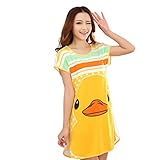 Qunqi ETopLike Women's Sleep Dress Long Length Nightshirt Mixed One Size (Duck)