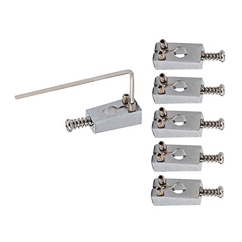 difcuyg5Ozw 6Pcs 10.4mm Narrow Guitar Bridge Brass Saddles Durable Instrument Replacement Parts Easy Operation Chrome - Thumbnail 5