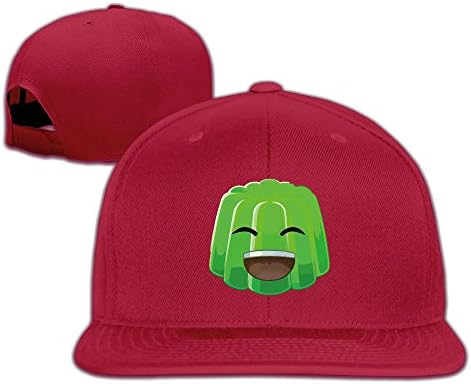 Adult Smiling Face Flat Bill Snapback Baseball Cap Red