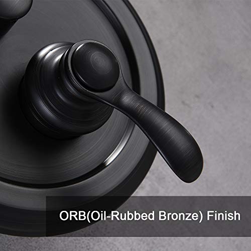 IRIBER ORB Shower System with Rain Shower Head and Handheld Oil Rubbed Bronze Shower Set with Shower Faucet Mixer Valve Wall Mounted Bathroom Black Shower Trim Kit High Pressure Rainfall Combo Set