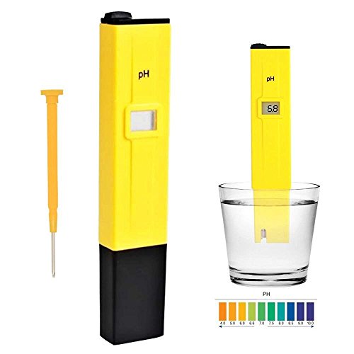PH Meter - Pocket Size PH Meter, PH Tester for Household Drinking Water Hydroponics Aquariums Swimming Pools PH 0 -14.0 Measuring Range 0.1PH Resolution by Bseen (Yellow)