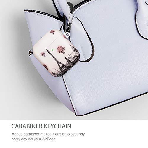 Cutebricase Airpods Case, Vintage Tower Airpod Cases Hard Protective Cover for Apple AirPods 2 & 1 with Keychain Compatible with Wireless Charging (Tower)