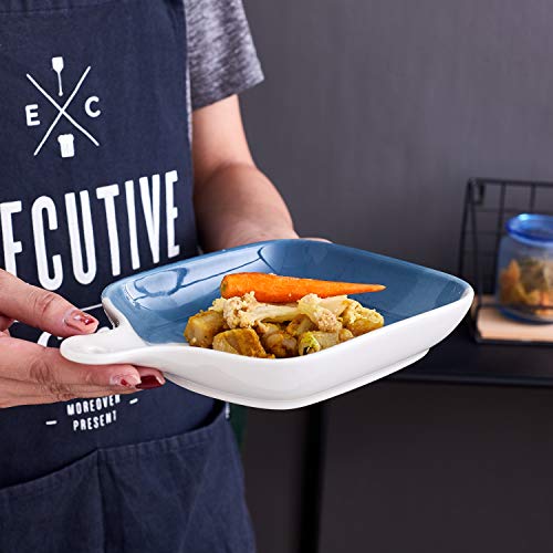 Bruntmor Set Of 4 6.5" Matte Glaze Porcelain Food Serving Plate With