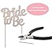 Bride to Be Cake Topper - Premium Rose Gold Metal - Sparkly Bridal Shower or Bachelorette Party Cake Topper - Now Protected in a Box