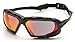 Pyramex Safety Highlander XP Eyewear, Black-Gray Frame/Sky Red Mirror Anti-Fog Lens primary