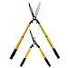 TELESCOPING 22'' HEDGE CLIPPERS - Sharp, Easy to Use Carbon Steel Garden Shears Absorb Shock, Resist Corrosion - Hardened Manual Telescoping Hedge Trimmer for Professional Gardening and Landscaping