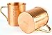 Moscow Mule Hammered Copper Mug Set (16 oz), 100% Pure Copper, Brushed Finish, Premium Weight, Set of 2, Perfect for All Cold Cocktail