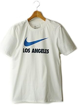 Amazon 即納 Nike ナイキlos Angeles Swoosh Teeロサンゼルス スウッシュ Tシャツwhitexblue ホワイトｘブルー メンズ La スウォッシュ 白 青 フィットネス トレーニング シャツ 通販