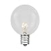 Novelty Lights 25 Pack G40 Outdoor Globe Replacement Bulbs, Clear, C7/E12 Candelabra Base, 5 Watt