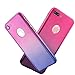 iPhone 6 Plus/6s Plus Full Body Hard Case-Aurora Black Front and Back Cover with Tempered Glass Screen Protector for iPhone 6 Plus/6s Plus 5.5 Inch (Pink to Purple)