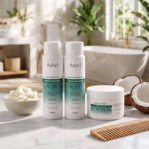 Asbel Kit Cachos Asbel Professional Shampoo, Condicionador e Máscara 300ml
