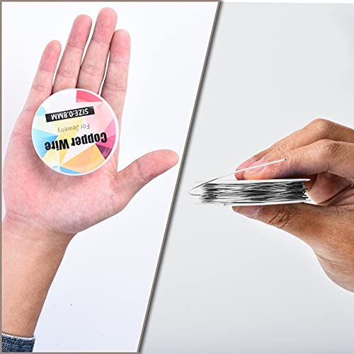 20 Gauge Craft Wire, 3 Rolls 0.8mm Copper Wire 10m Jewellery Wire with Pliers for Jewellery Making (Silver, Gold, Rose Gold)