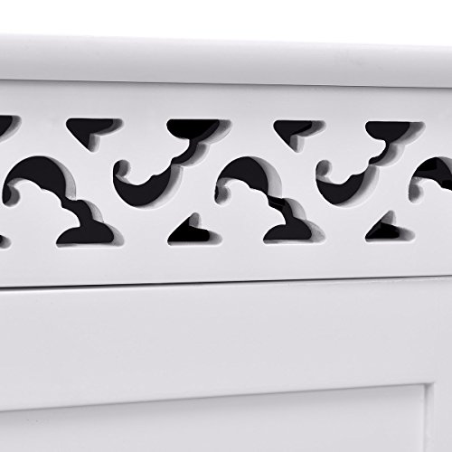 GentleShower Storage Cabinet, Wooden Floor Cabinet with 2 Doors and 2 Shelves, Home Fashions Cabinet Cupboard with White Finish and Stylish Design, Snow White