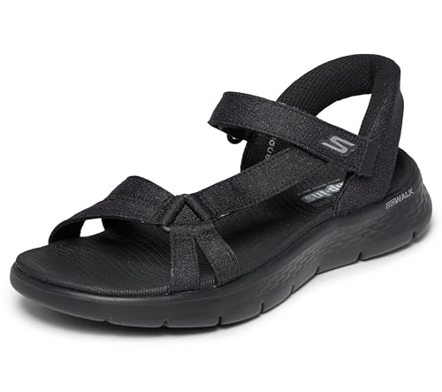 SKECHERS Women's GO Walk Flex Sandal - Illuminate Hands Free Slip-ins Fisherman, Black, 9 W Image