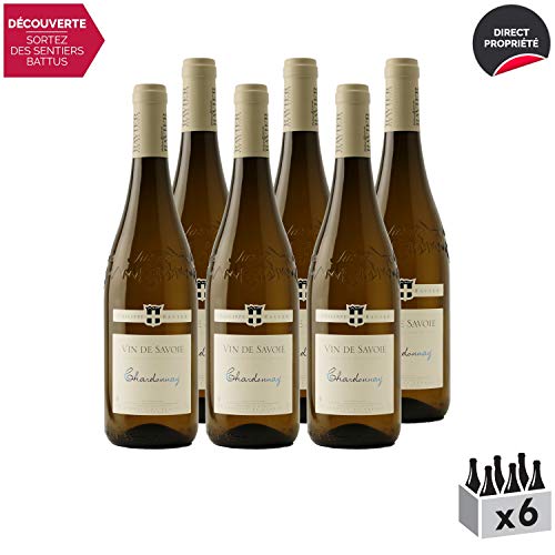 Vin de Savoie Chardonnay Blanc 2018 - Philippe et Sylvain Ravier - Vin AOC Blanc de Savoie - Bugey - Cépage Chardonnay - Lot de 6x75cl