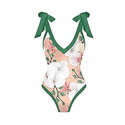 Floral One Piece Swimsuits for Women, Retro