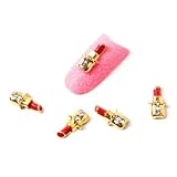 So Beauty 10pcs Microphone Alloy 3D Rhinestone Nail Art Tips Slice Decoration