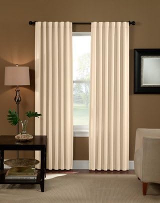 Curtainworks Saville Solid Thermal Room Darkening Drape, 52 by 120", Ivory (Single Panel)