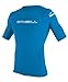 O'Neill UV 50+ Sun Protection Youth Basic Skins Short Sleeve Crew Sun Shirt Rash Guard, Bright Blue, 14