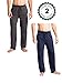 American Casual Mens Lounge Pants with Pockets, Soft Knit Pants for Men - 2 Pack (Large, Navy/Charcoal)